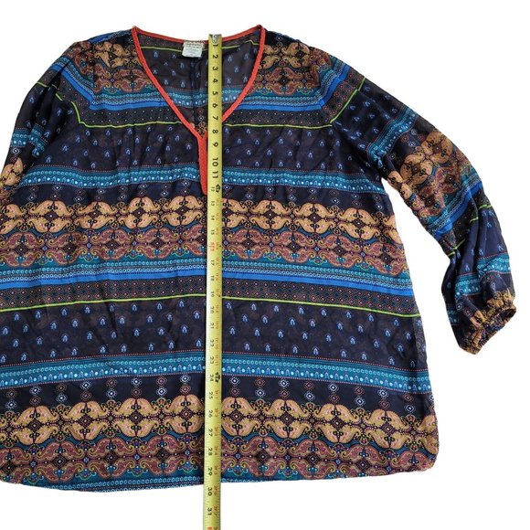 Eyeshadow Long Sleeve Sheer Blouse 2X - Picture 6 of 6